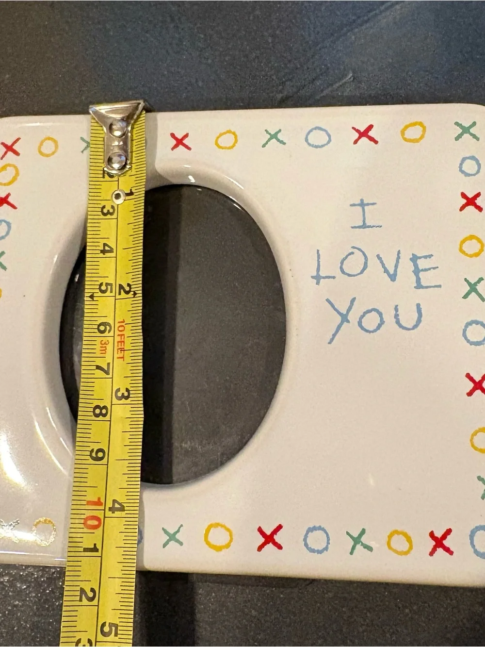 Vintage Ceramic Photo Frame I Love You XOXO White Easel Stand Up 5.25”x 4.25”